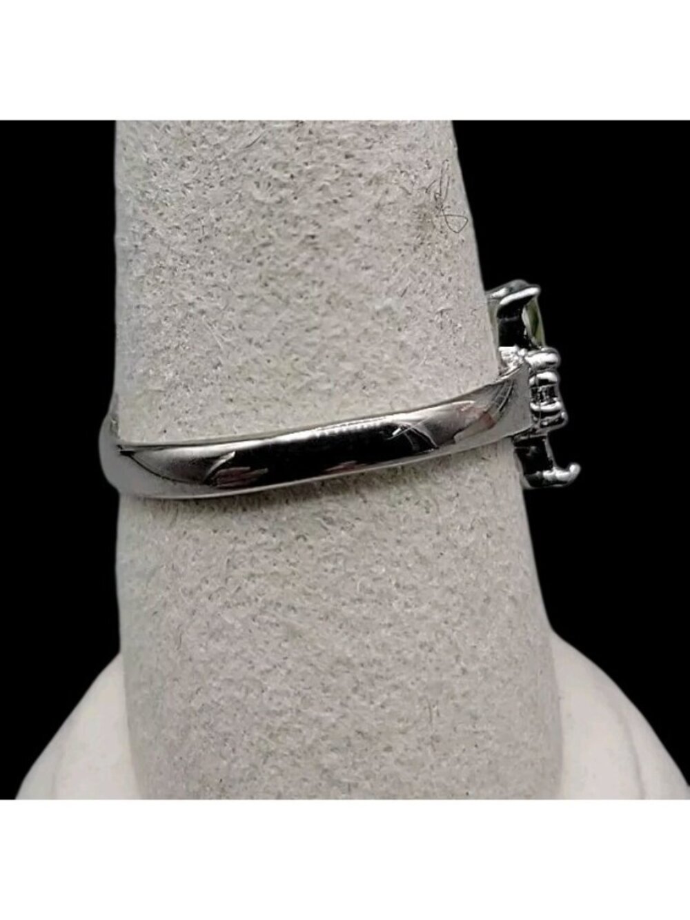 Sterling Silver 925 Peridot Tanzanite Bypass Cluster Ring 9 AS IS Missing Stone - Picture 6 of 14
